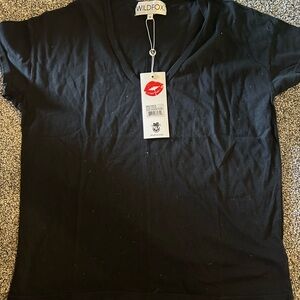 Wildfox Black V-Neck T-Shirt